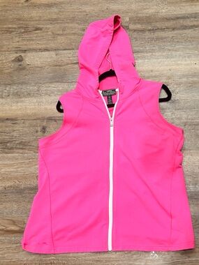 Lauren Active Ralph Lauren Hot Pink Sleeveless Zip Hoodie Vest